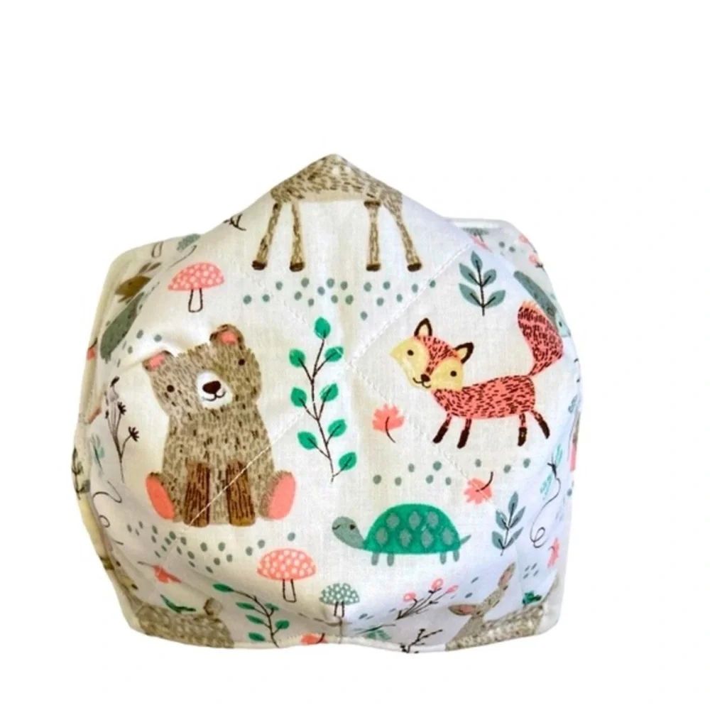 Hand Crafted Woodland Animal Print Basket Fabric Trinket Bowl Holder